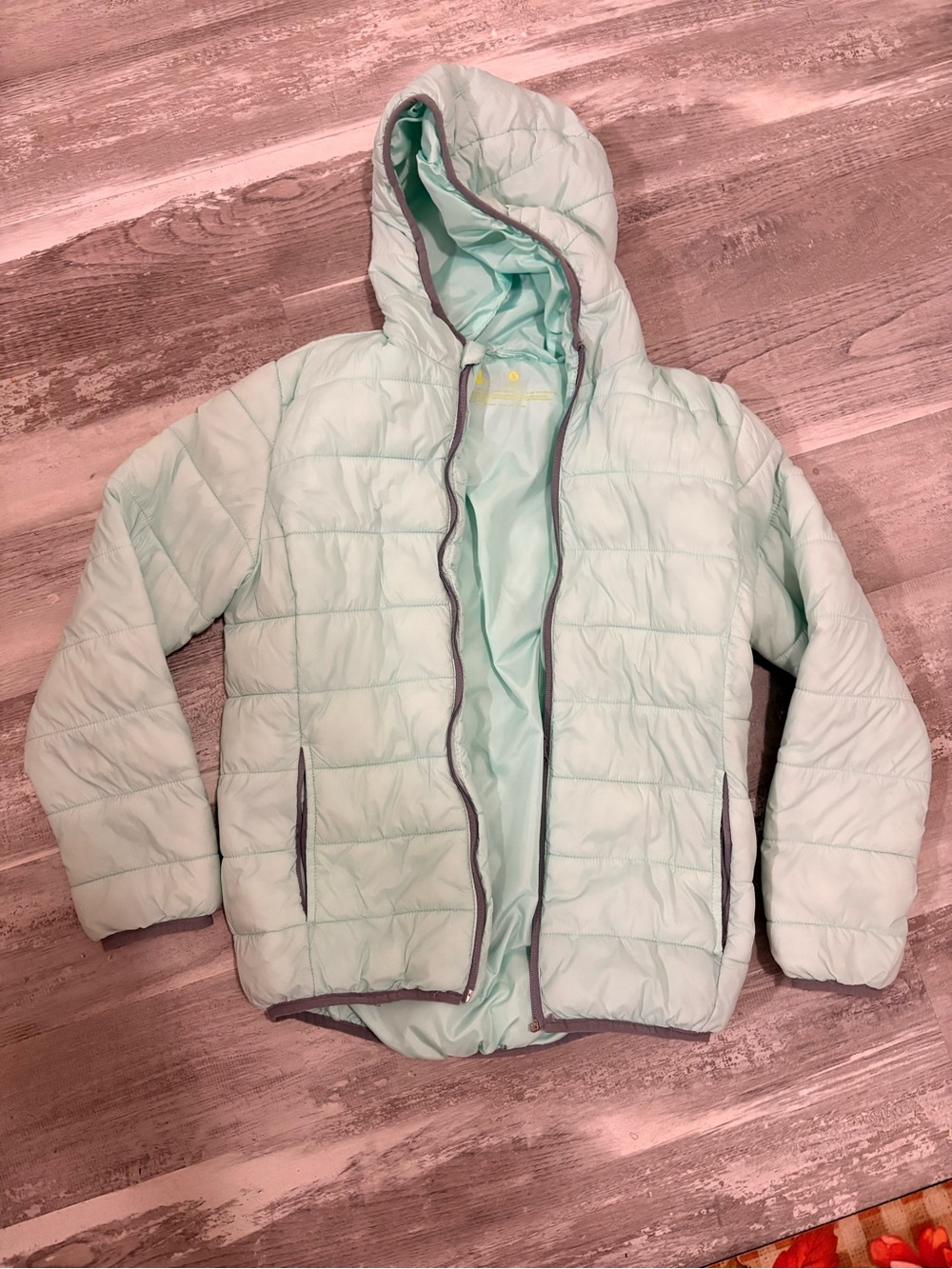 Xersion Kids Hooded Puffer Jacket - Mint Green